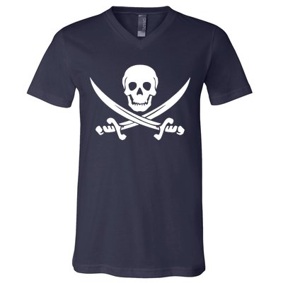 Pirate Skull & Cross Swords V-Neck T-Shirt