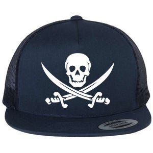 Pirate Skull & Cross Swords Flat Bill Trucker Hat