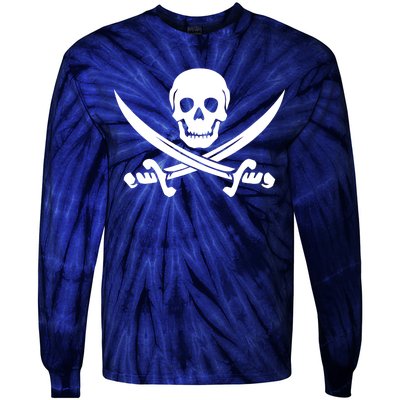 Pirate Skull & Cross Swords Tie-Dye Long Sleeve Shirt