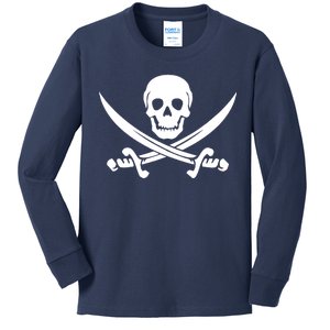 Pirate Skull & Cross Swords Kids Long Sleeve Shirt