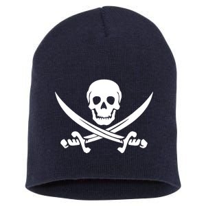 Pirate Skull & Cross Swords Short Acrylic Beanie