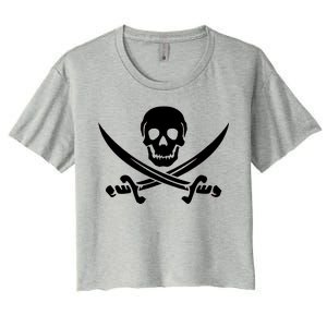 Pirate Skull & Cross Swords Women's Crop Top Tee