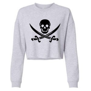 Pirate Skull & Cross Swords Cropped Pullover Crew