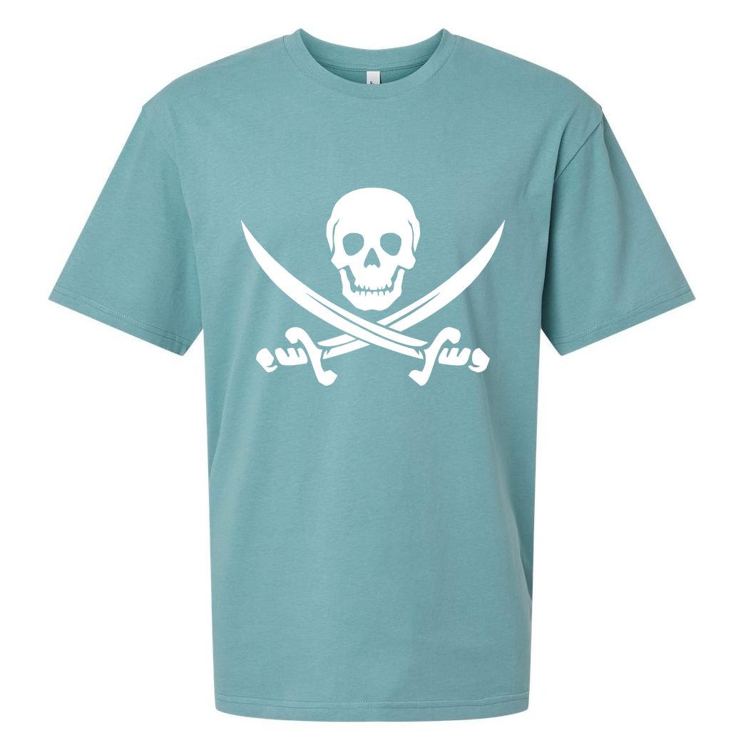 Pirate Skull & Cross Swords Sueded Cloud Jersey T-Shirt