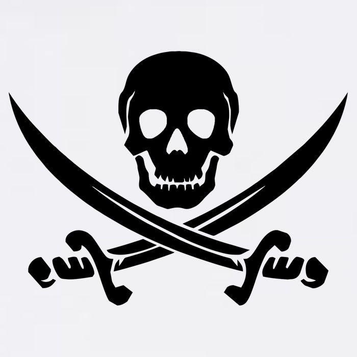 Pirate Skull & Cross Swords Garment-Dyed Sweatshirt