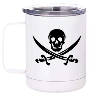 Pirate Skull & Cross Swords 12 oz Stainless Steel Tumbler Cup