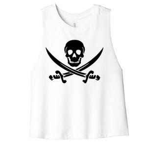 Pirate Skull & Cross Swords Women's Racerback Cropped Tank