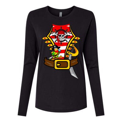 Pirate Skull & Parrot Costume  Womens Cotton Relaxed Long Sleeve T-Shirt