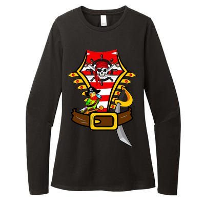 Pirate Skull & Parrot Costume  Womens CVC Long Sleeve Shirt