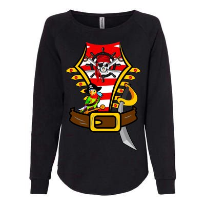 Pirate Skull & Parrot Costume  Womens California Wash Sweatshirt