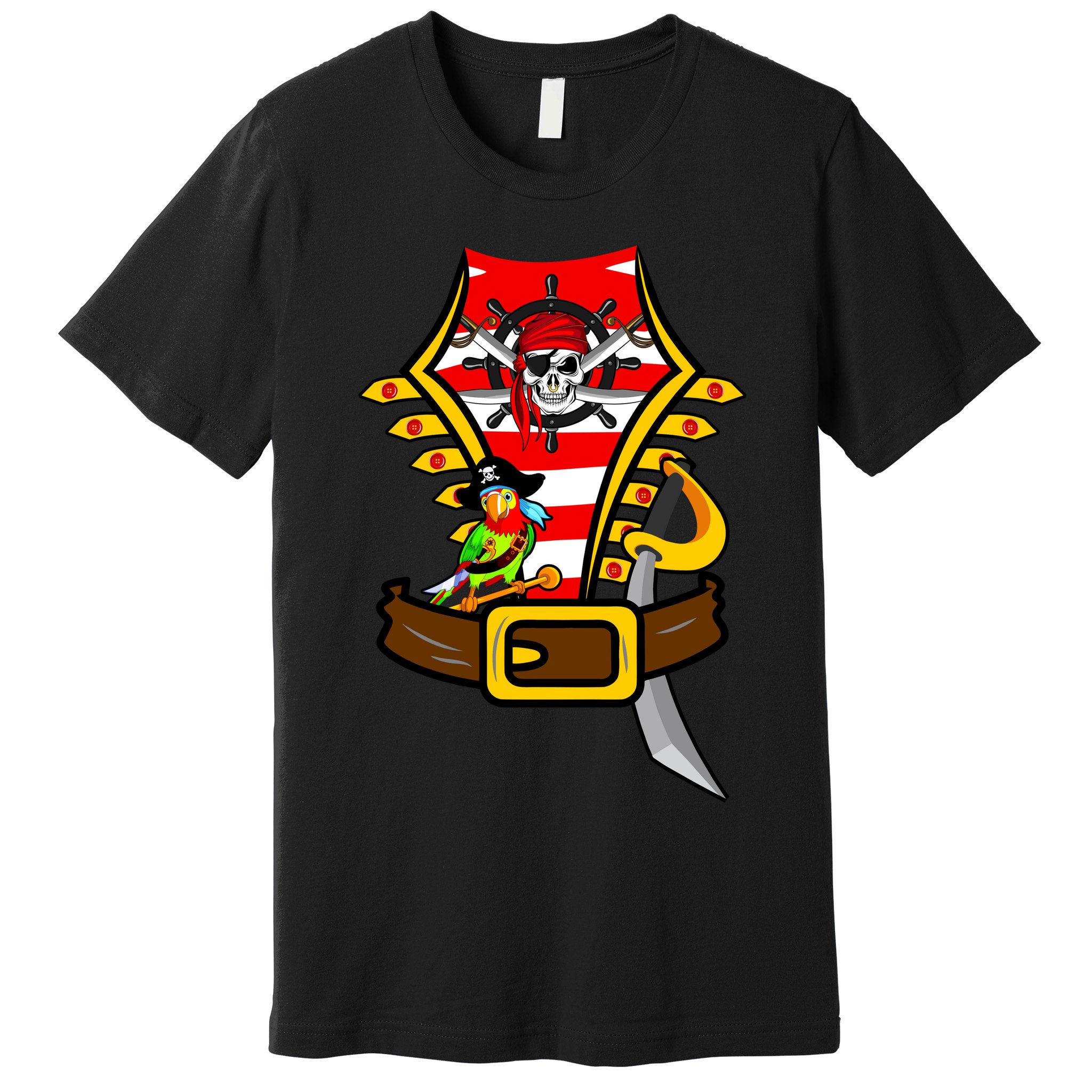 Pirate Skull & Parrot Costume  Premium T-Shirt