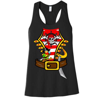 Pirate Skull & Parrot Costume  Women's Racerback Tank