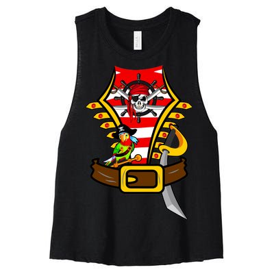 Pirate Skull & Parrot Costume  Women's Racerback Cropped Tank