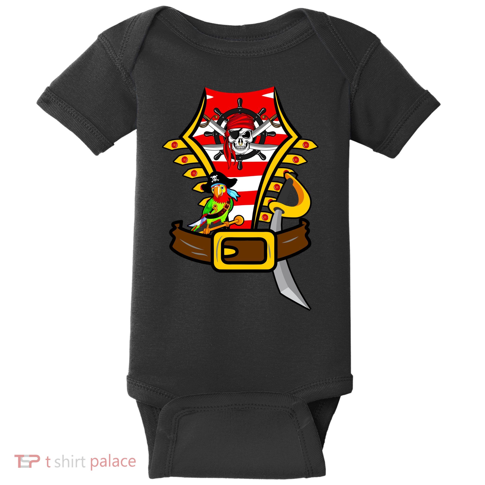 Pirate Skull & Parrot Costume  Baby Bodysuit