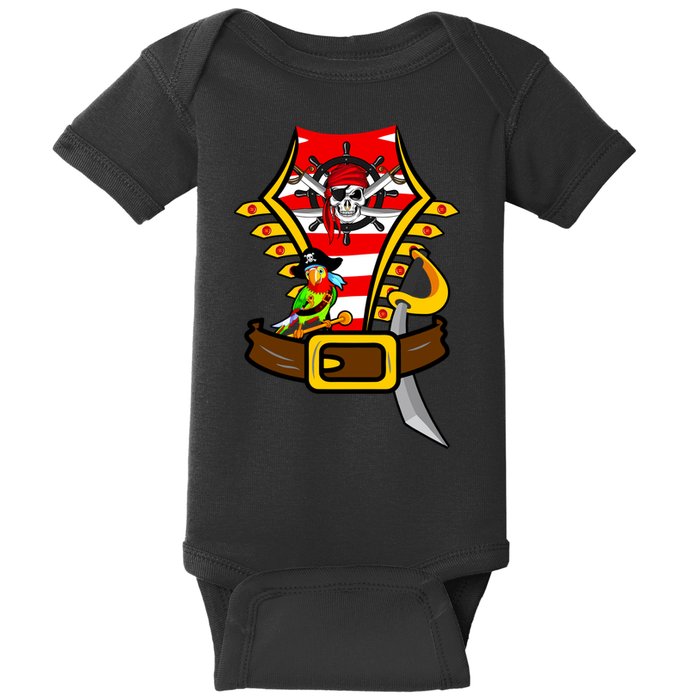 Pirate Skull & Parrot Costume  Baby Bodysuit