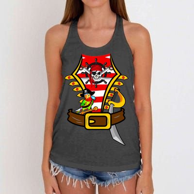 Pirate Skull & Parrot Costume  Women's Knotted Racerback Tank