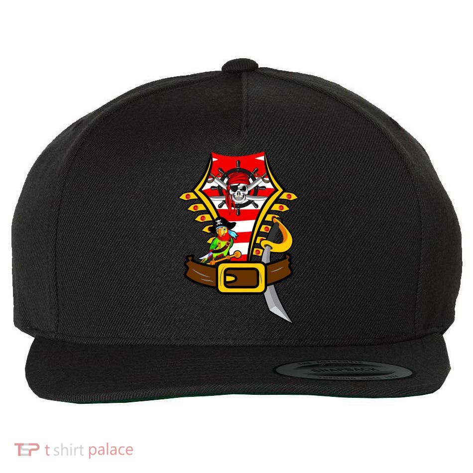 Pirate Skull & Parrot Costume  Wool Snapback Cap
