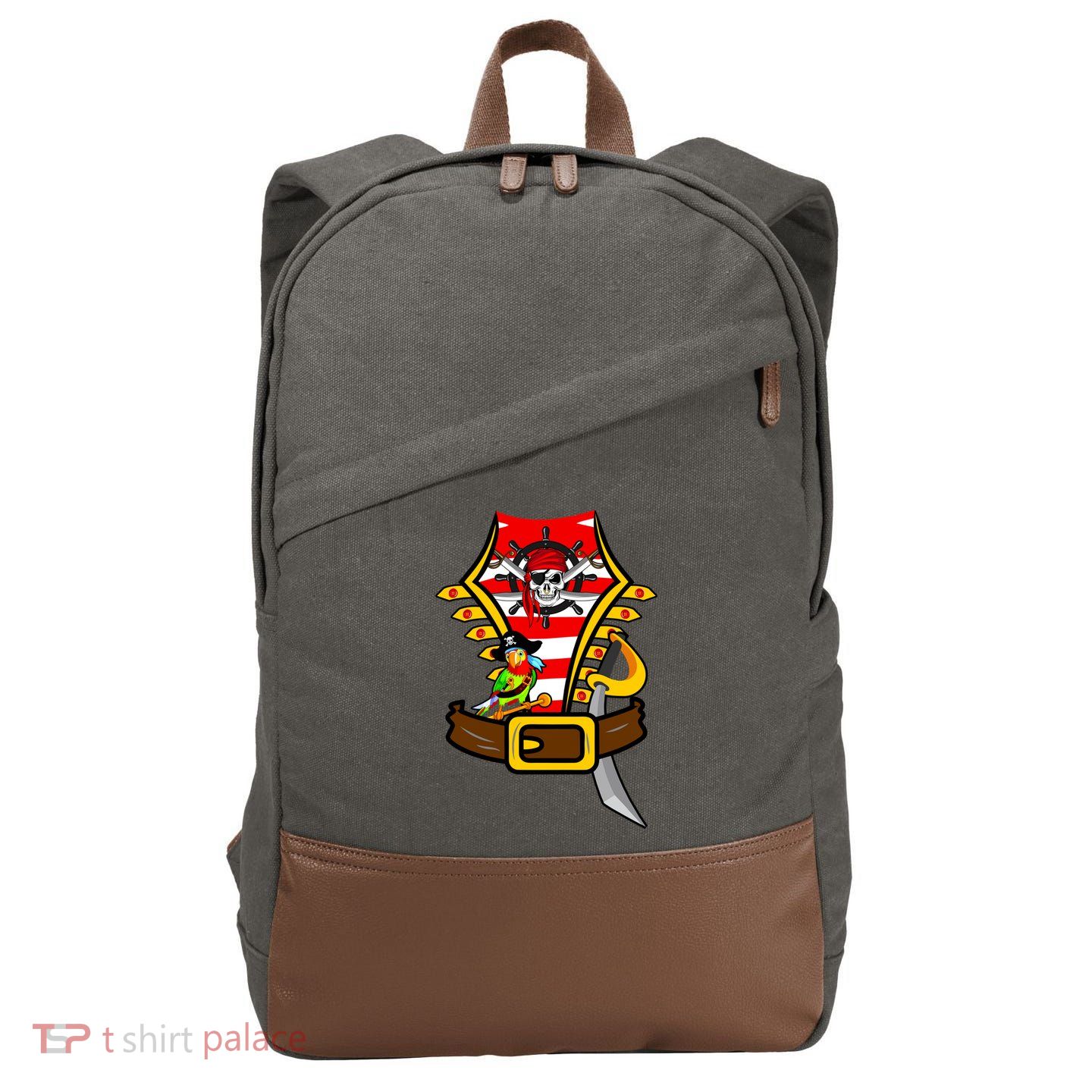 Pirate Skull & Parrot Costume  Cotton Canvas Backpack