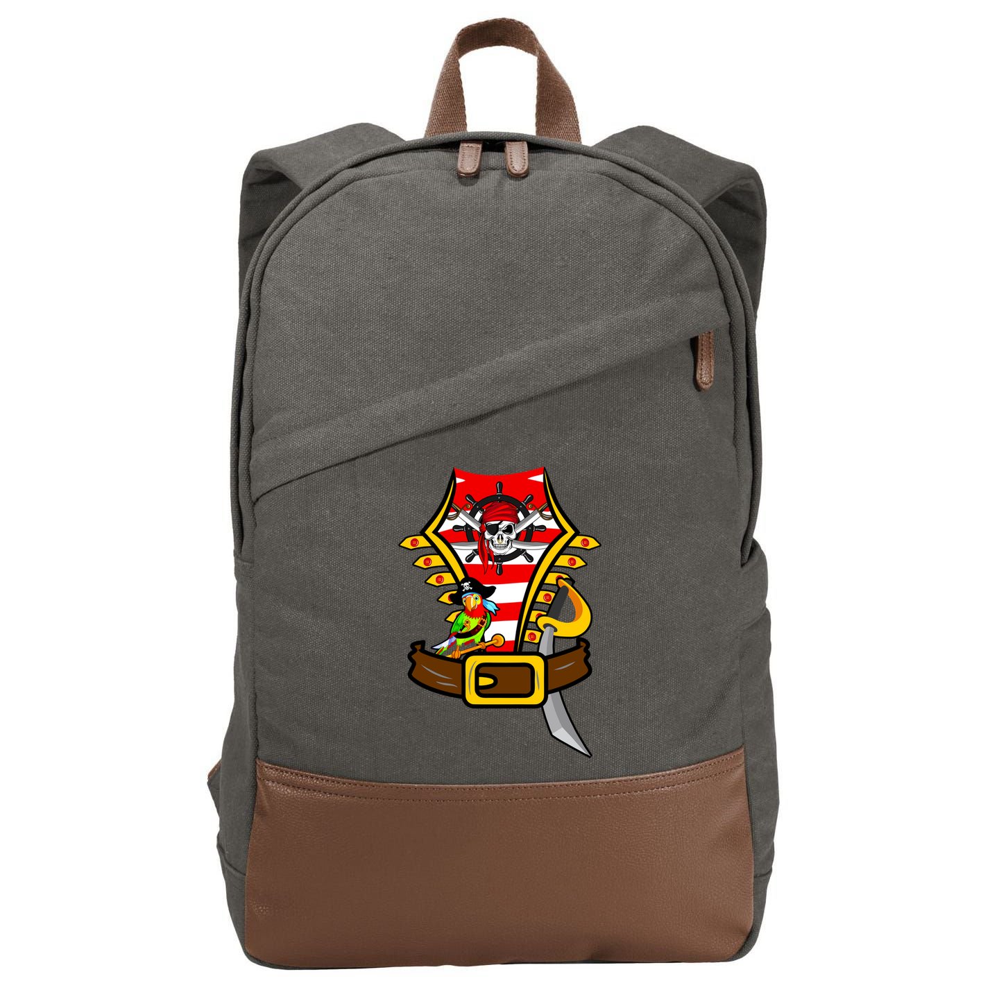 Pirate Skull & Parrot Costume  Cotton Canvas Backpack