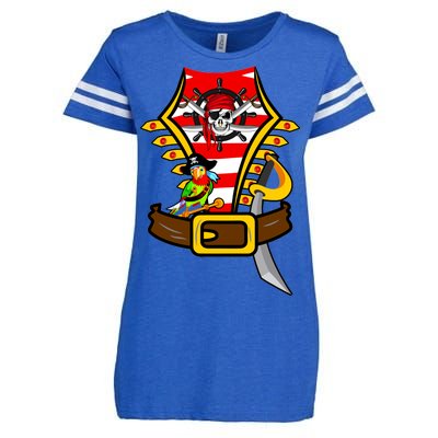 Pirate Skull & Parrot Costume  Enza Ladies Jersey Football T-Shirt