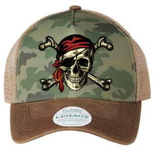 Pirate Skull Crossbones Legacy Tie Dye Trucker Hat