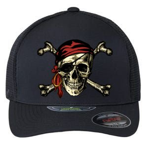 Pirate Skull Crossbones Flexfit Unipanel Trucker Cap