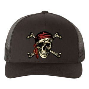 Pirate Skull Crossbones Yupoong Adult 5-Panel Trucker Hat