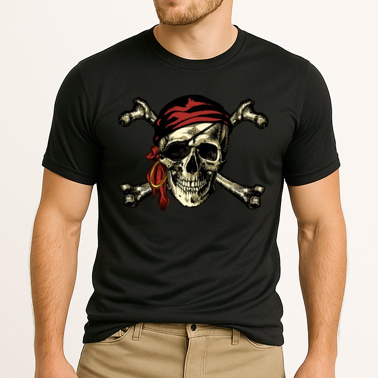 Pirate Skull Crossbones Cooling Performance Crew T-Shirt