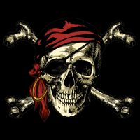 Pirate Skull Crossbones Button