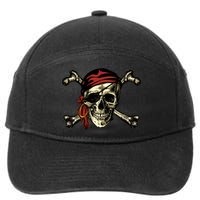 Pirate Skull Crossbones 7-Panel Snapback Hat