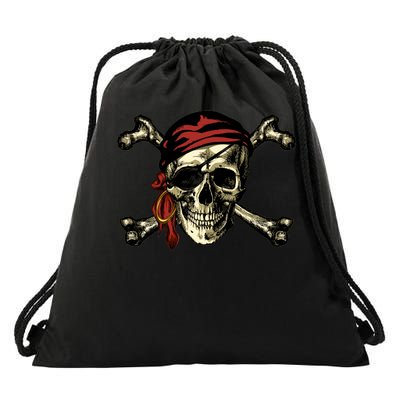 Pirate Skull Crossbones Drawstring Bag