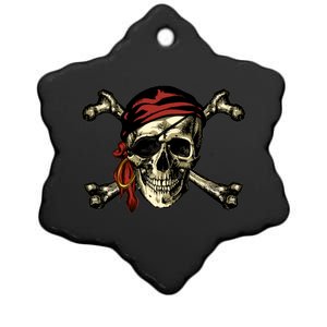 Pirate Skull Crossbones Ceramic Star Ornament