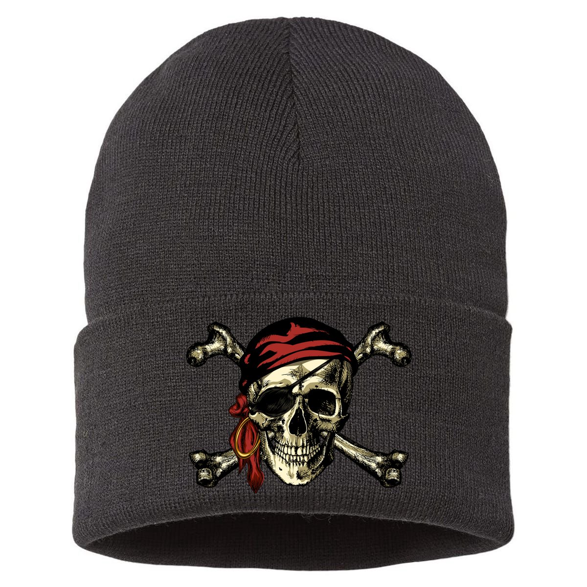 Pirate Skull Crossbones Sustainable Knit Beanie