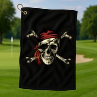 Pirate Skull Crossbones Golf Towel