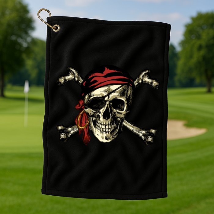 Pirate Skull Crossbones Golf Towel