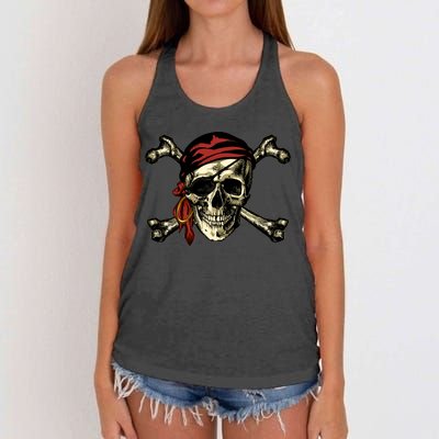 Pirate Skull Crossbones Women's Knotted Racerback Tank