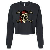 Pirate Skull Crossbones Cropped Pullover Crew