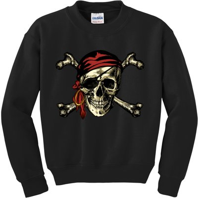 Pirate Skull Crossbones Kids Sweatshirt