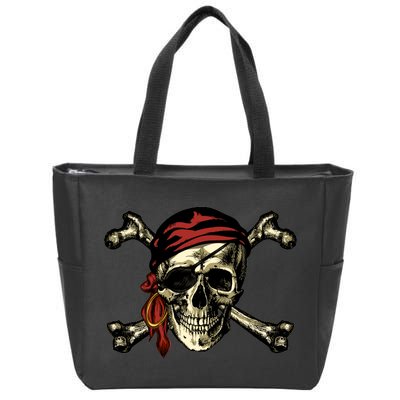 Pirate Skull Crossbones Zip Tote Bag