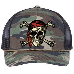 Pirate Skull Crossbones Retro Rope Trucker Hat Cap