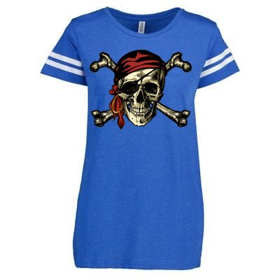 Pirate Skull Crossbones Enza Ladies Jersey Football T-Shirt