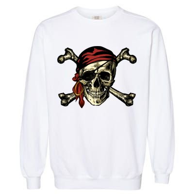 Pirate Skull Crossbones Garment-Dyed Sweatshirt