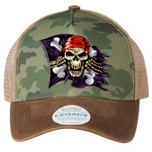 Pirate Skull Flag Legacy Tie Dye Trucker Hat