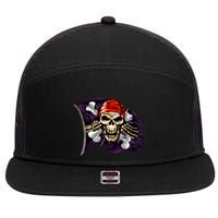 Pirate Skull Flag 7 Panel Mesh Trucker Snapback Hat