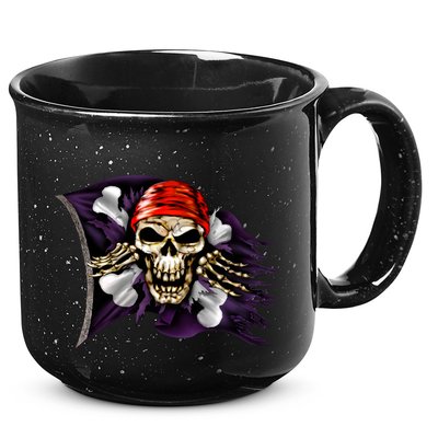 Pirate Skull Flag 15oz Campfire Ceramic Mug