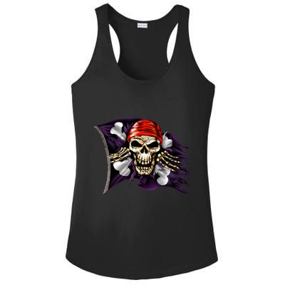 Pirate Skull Flag Ladies PosiCharge Competitor Racerback Tank