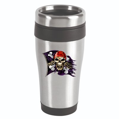 Pirate Skull Flag 16oz Travel Tumbler