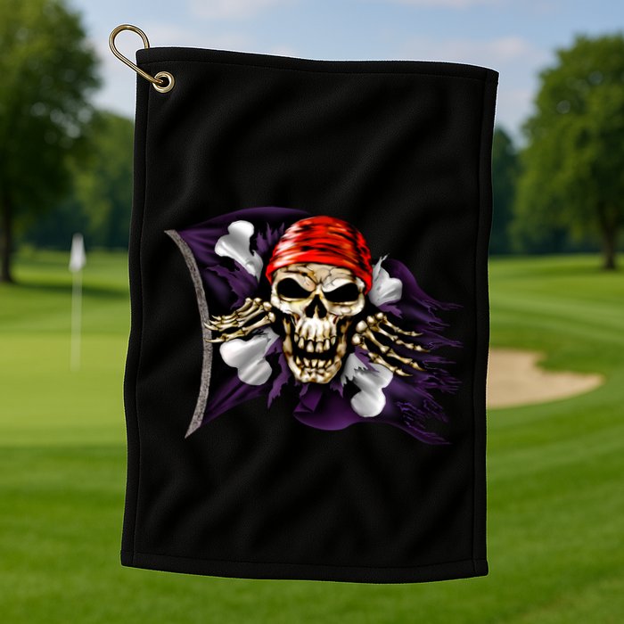 Pirate Skull Flag Golf Towel