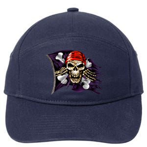 Pirate Skull Flag 7-Panel Snapback Hat