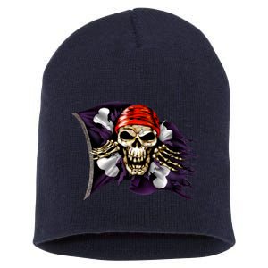 Pirate Skull Flag Short Acrylic Beanie